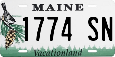 ME license plate 1774SN