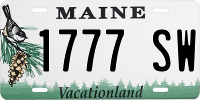 ME license plate 1777SW