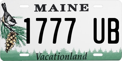 ME license plate 1777UB