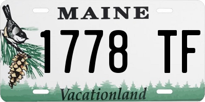 ME license plate 1778TF