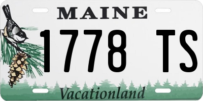ME license plate 1778TS