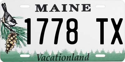 ME license plate 1778TX