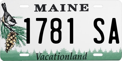 ME license plate 1781SA