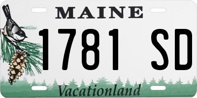 ME license plate 1781SD
