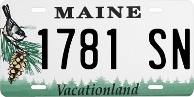 ME license plate 1781SN
