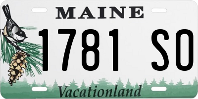 ME license plate 1781SO