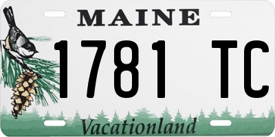 ME license plate 1781TC