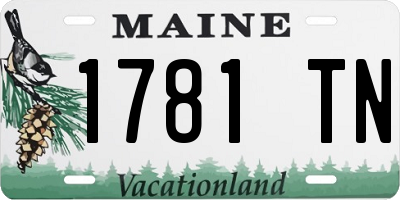 ME license plate 1781TN