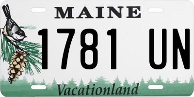 ME license plate 1781UN