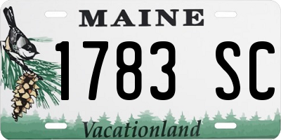 ME license plate 1783SC