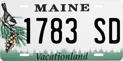 ME license plate 1783SD