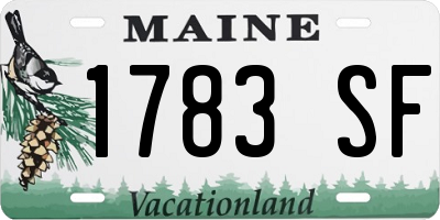 ME license plate 1783SF