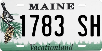 ME license plate 1783SH