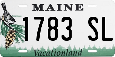 ME license plate 1783SL