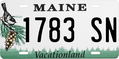 ME license plate 1783SN