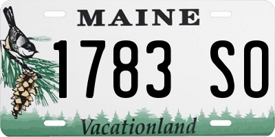 ME license plate 1783SO