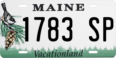 ME license plate 1783SP