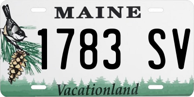 ME license plate 1783SV