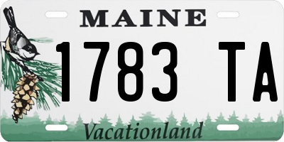 ME license plate 1783TA