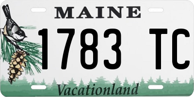 ME license plate 1783TC