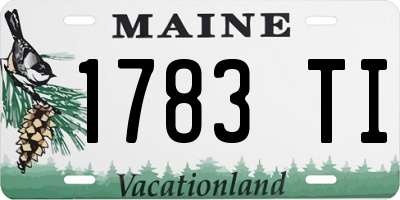 ME license plate 1783TI