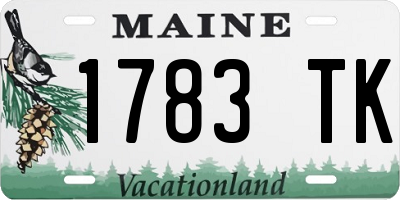 ME license plate 1783TK