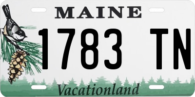 ME license plate 1783TN