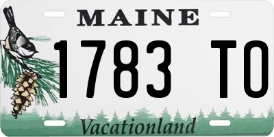 ME license plate 1783TO