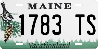 ME license plate 1783TS