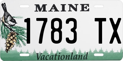 ME license plate 1783TX