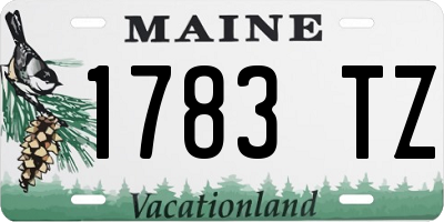 ME license plate 1783TZ