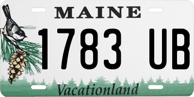 ME license plate 1783UB