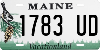 ME license plate 1783UD