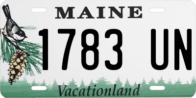 ME license plate 1783UN