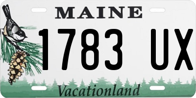 ME license plate 1783UX