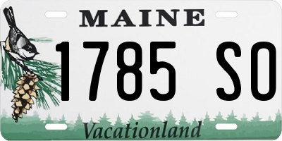 ME license plate 1785SO
