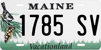 ME license plate 1785SV