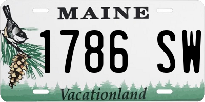 ME license plate 1786SW