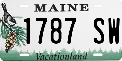 ME license plate 1787SW