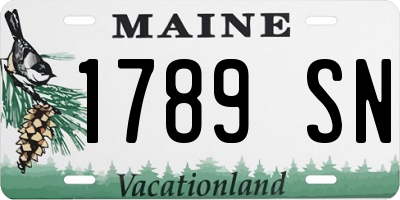 ME license plate 1789SN