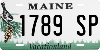 ME license plate 1789SP