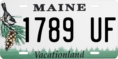 ME license plate 1789UF