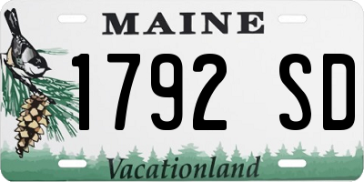 ME license plate 1792SD