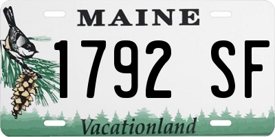 ME license plate 1792SF