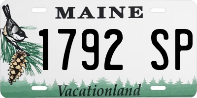 ME license plate 1792SP