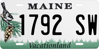 ME license plate 1792SW