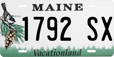ME license plate 1792SX