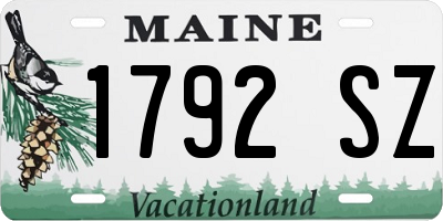 ME license plate 1792SZ