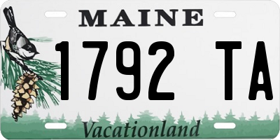 ME license plate 1792TA