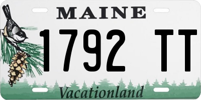 ME license plate 1792TT